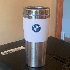 ONE 16 OUNCE  BMW TRAVEL MUG, USED